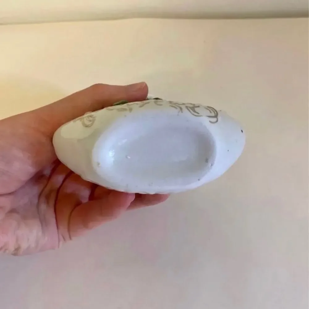 Vintage Ceramic Asian Floral Ship‎ Mini Vase